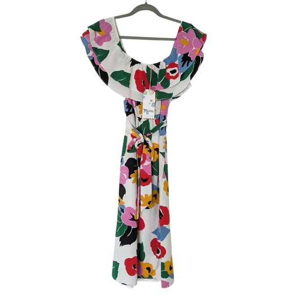 NWT Show Me Your Mumu Rosie Midi Dress Becky Blooms Print One Shoulder Sz Small - Picture 4 of 8